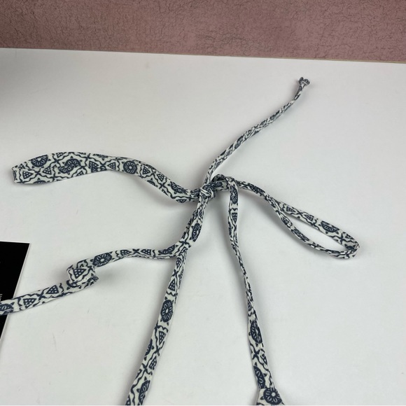 Papermoon Blue White Floral Geometric Bohemian Bra Top Women Small - Picture 4 of 7